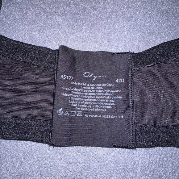 Olga Bra Womens 42D Full Coverage Underwire Molded Padded Leaf Print Support - Picture 4 of 7